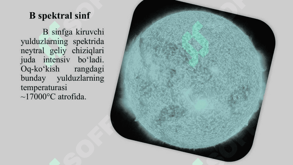 Yulduzlarning Spektrlari va Spektral Sinflari 7