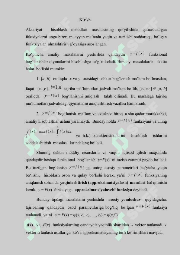 EVERETT INTERPOLYATSION FORMULASI KURS ISHI 2