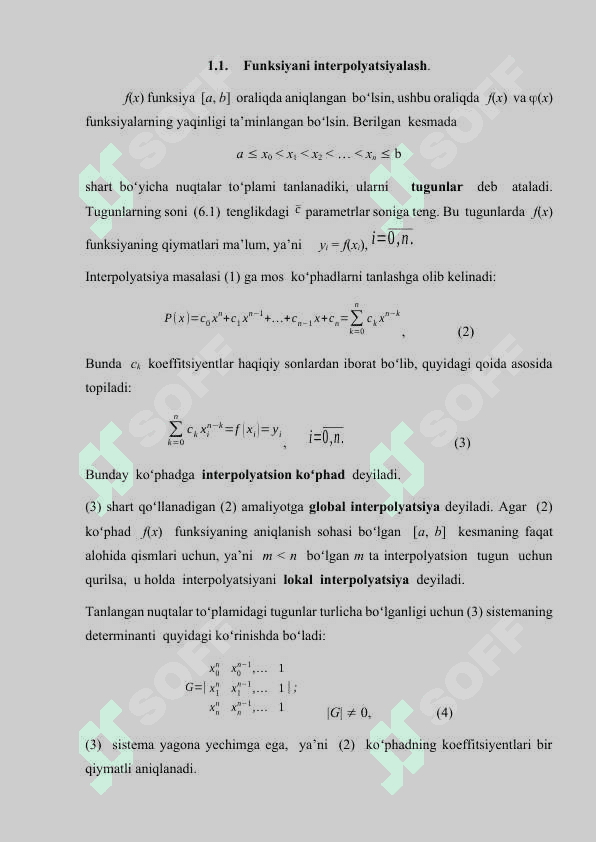 FUNKSIYANI INTERPOLYATSIYALASH KURS ISHI 4
