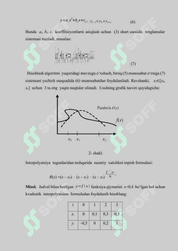 FUNKSIYANI INTERPOLYATSIYALASH KURS ISHI 7