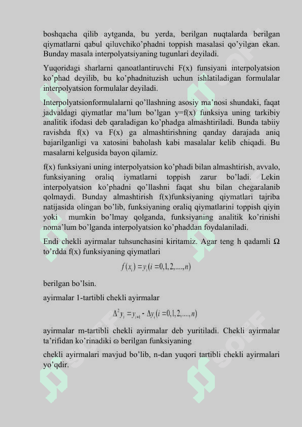 JADVAL USULIDA BERILGAN FUNKSIYALARNI YAQINLASHTIRISH 4