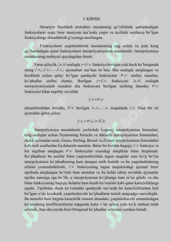 ORTOGONAL KO’PHADLAR SISTEMASI 2