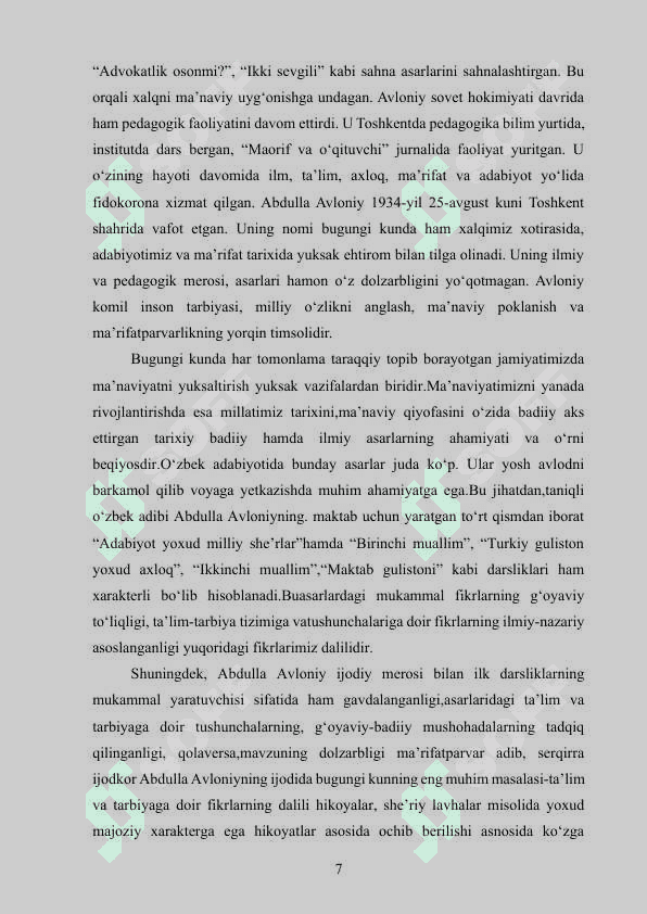 ABDULLA AVLONIYNING IJTIMOIY PEDAGOGIK QARASHLARI 7