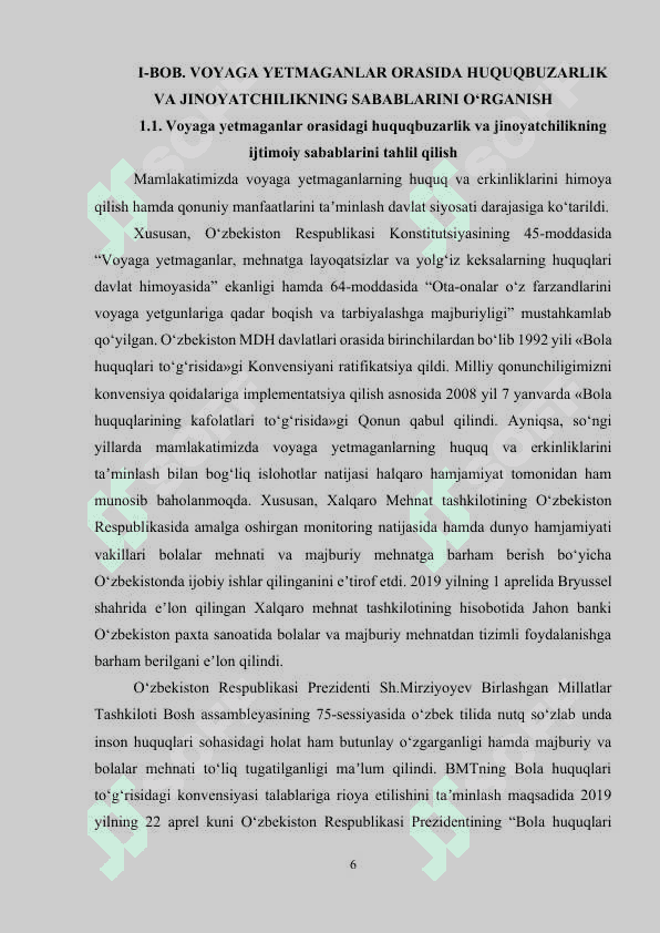 Voyaga yetmaganlar oʻrtasida turli xuquqbuzarlik va jinoyatchilarni oldini olishga qaratilgan ijtimoiy pedagogik targʻibotlar 6