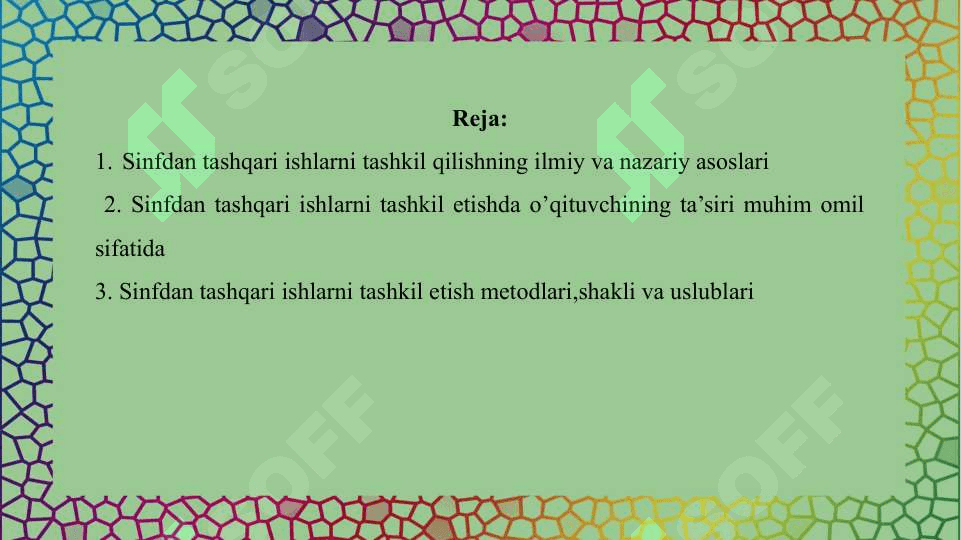 Darsdan tashqari ishlarni tashkil qilish metodikasi 2
