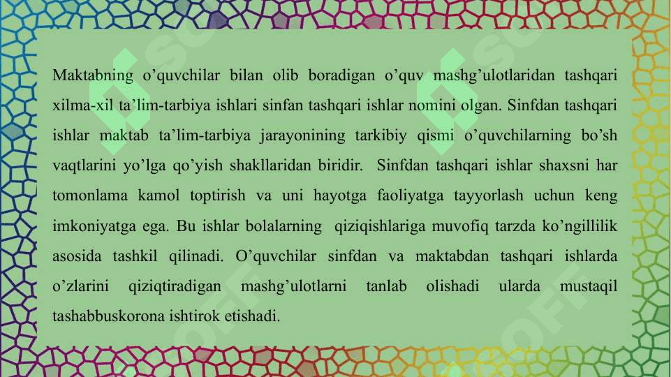 Darsdan tashqari ishlarni tashkil qilish metodikasi 3