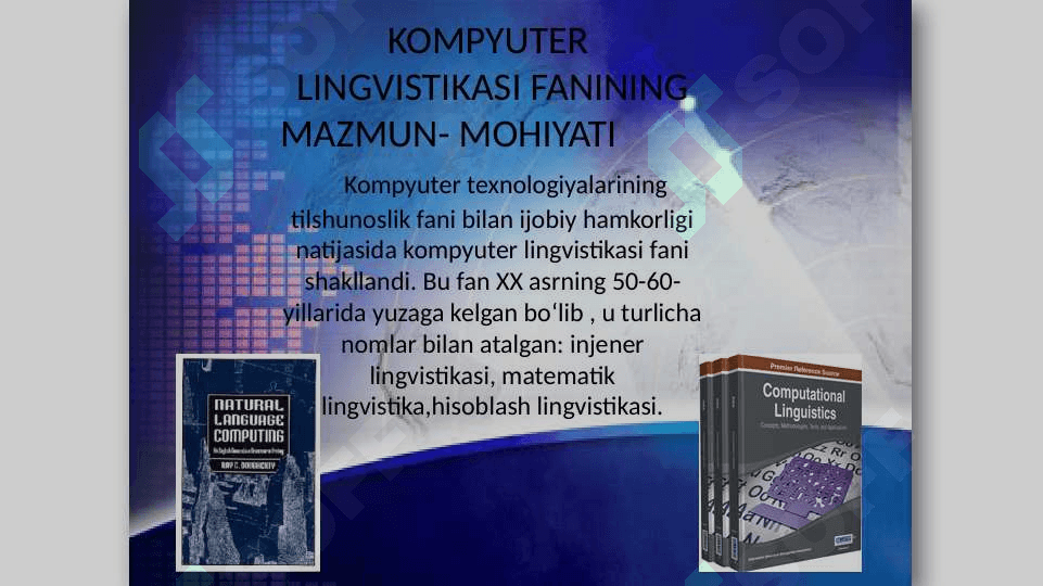 Kompyuter lingvistikasining rivojlanish tendensiyasi, yo‘nalishlari va metodlari 7