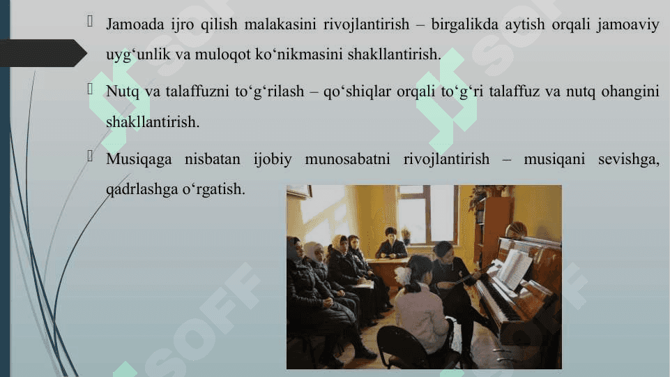 QO'SHIQ AYTISH FAOLIYATLARINING MAQSAD VA VAZIFALARI 5
