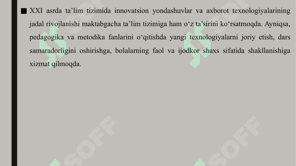 Maktabgacha ta'limda metodika fanlarini o'qitish texnologiyasiga zamonaviy yondashuvlar 7