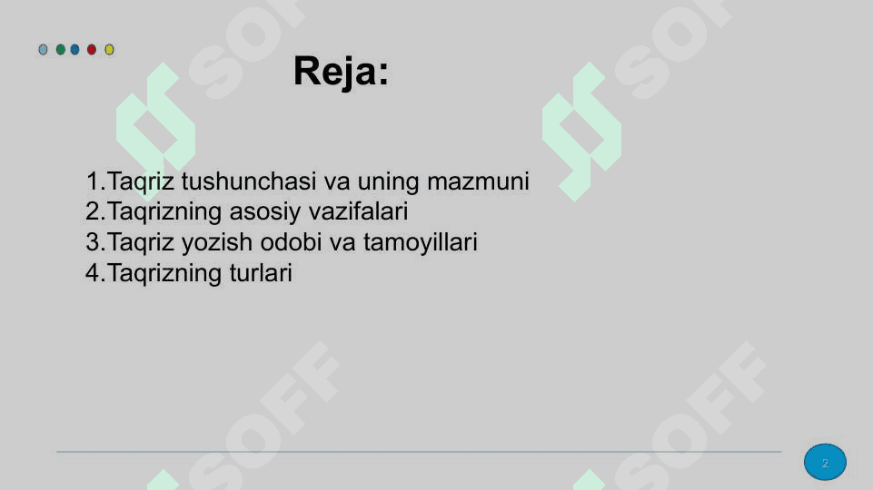 Taqriz va taqriz turlariga ppx 2