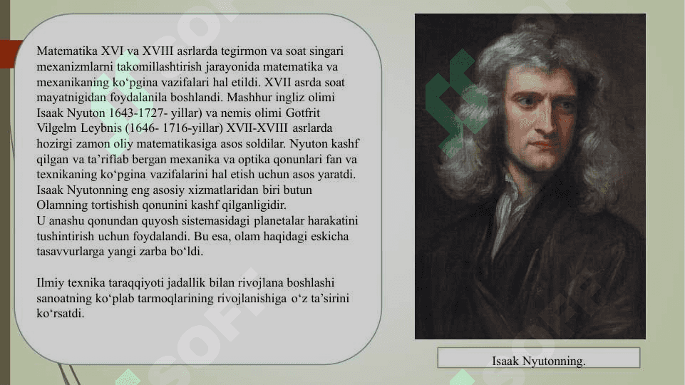 XVII asr oxiri va XVIII asrda Yevropada fanning rivoji” Mavzu bo‘yicha  slayd tayyorlash 3