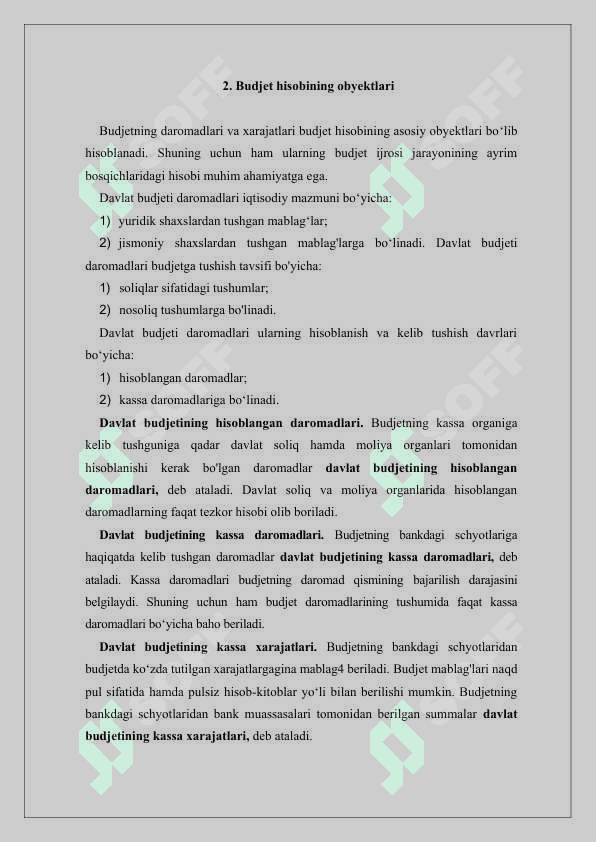BUXGALTERIYA HISOBINING PREDMETI , OB’EKTLARI  VA USULLARI 4