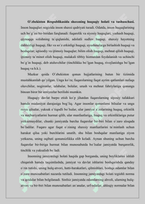 INSONNING QADR-QIMMATI UNING SHAXSIY IJTIMOIY VA MADANIY HUQUQLARI 3