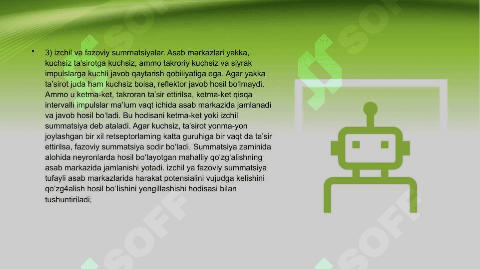 Asab markazlarinin o’ziga xosligi 8
