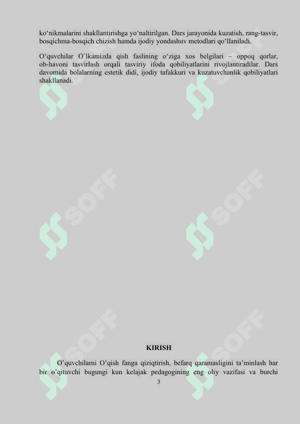 "O'lkamizda qish" dars ishlanmasi (mikrodars) 3