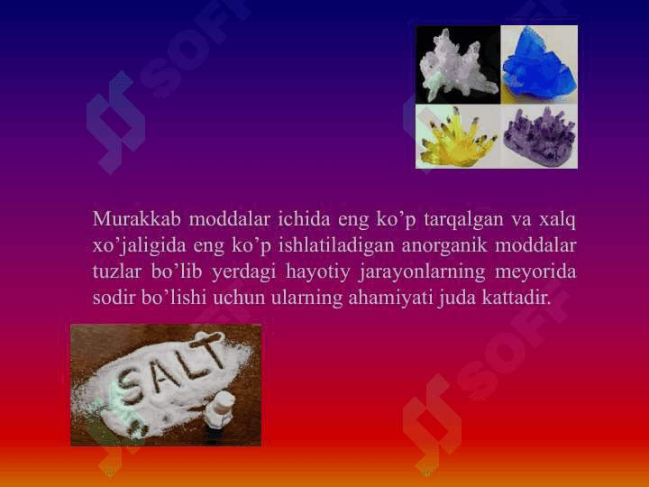 Eng muhim tuzlarning ishlatilishi 2