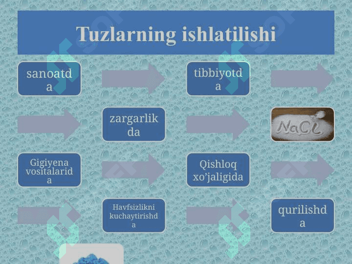 Eng muhim tuzlarning ishlatilishi 3