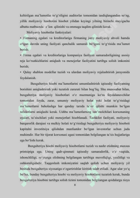 KORXONA MOLIYAVIY HISOBOTLARI VA ULARNING TAHLILI 8