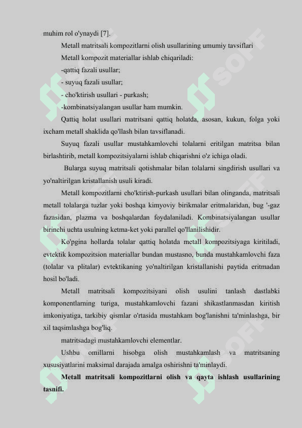 Funksional va ko‘p funksiyali nanokompozitlarning shakllanishi va xossalari. 2