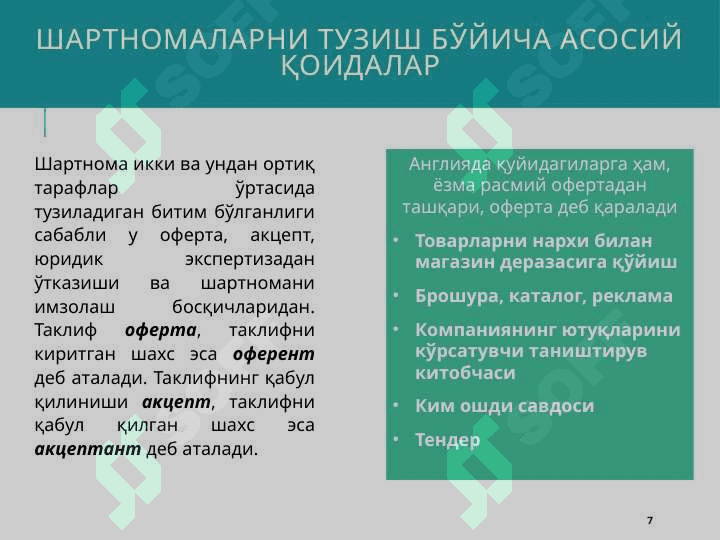 Тадбиркорлик фаолиятида шартномалар 7