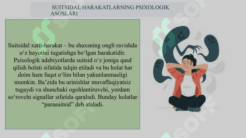Suitsidal harakatlar slayd 4