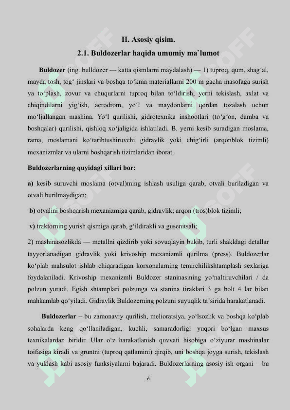 Buldozer va skreperlar. 6