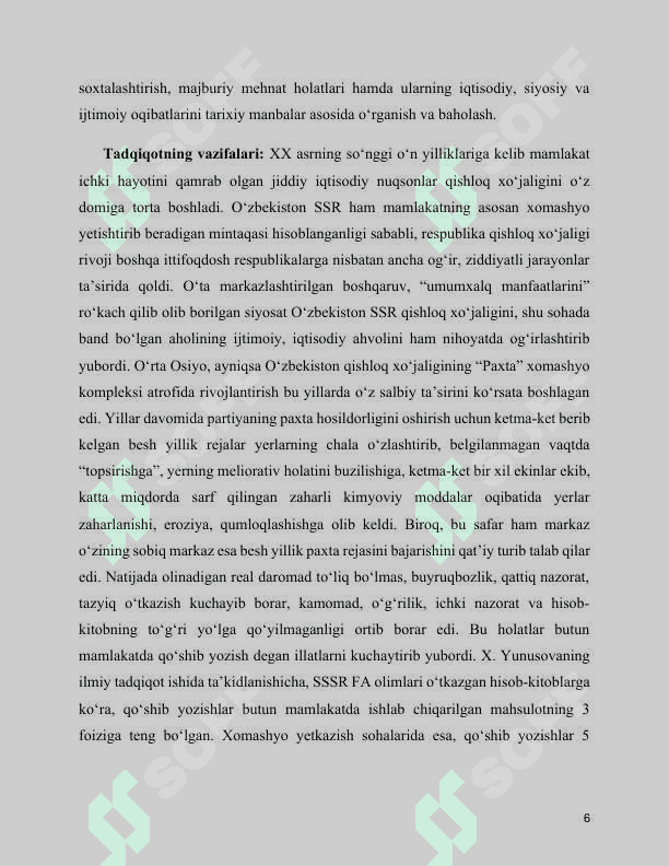 Òzbekistinda paxta ishi  kurs ishi 6