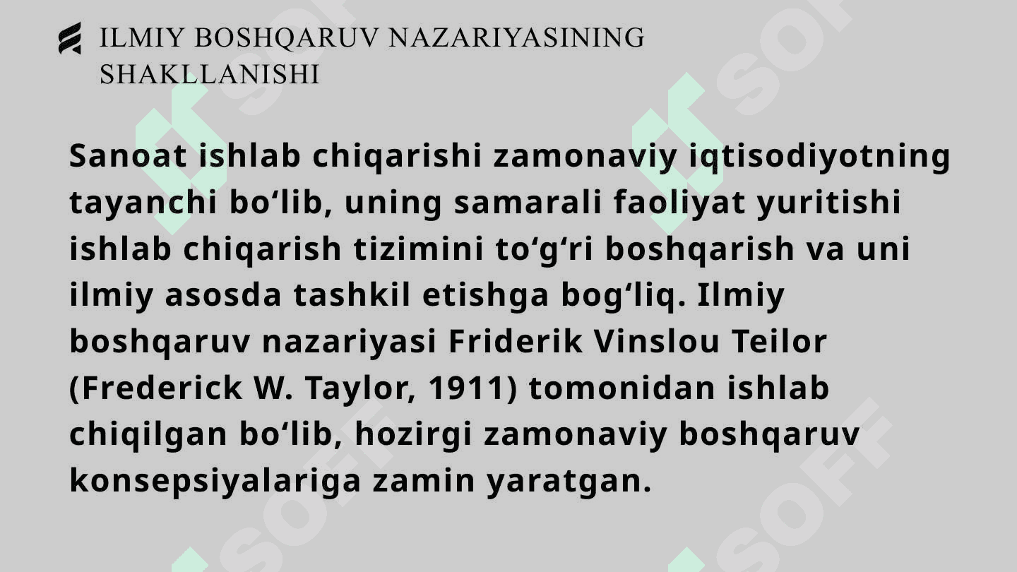 Sanoat ishlab chiqarishini ilmiy boshqarishning asosiy muammolari 2
