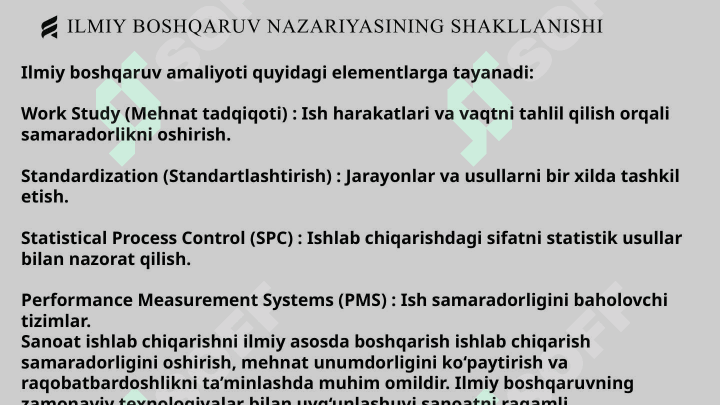 Sanoat ishlab chiqarishini ilmiy boshqarishning asosiy muammolari 4