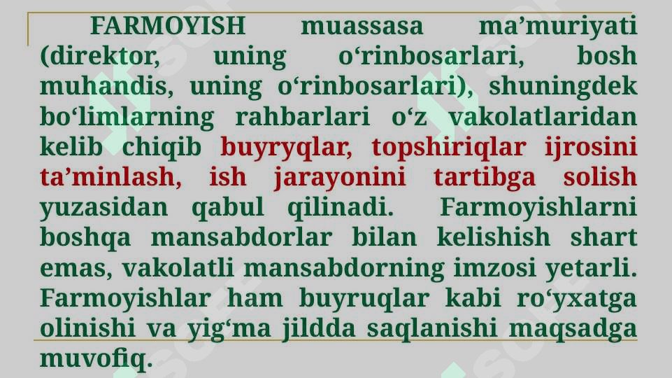Farmoyish, ko'rsatma 3