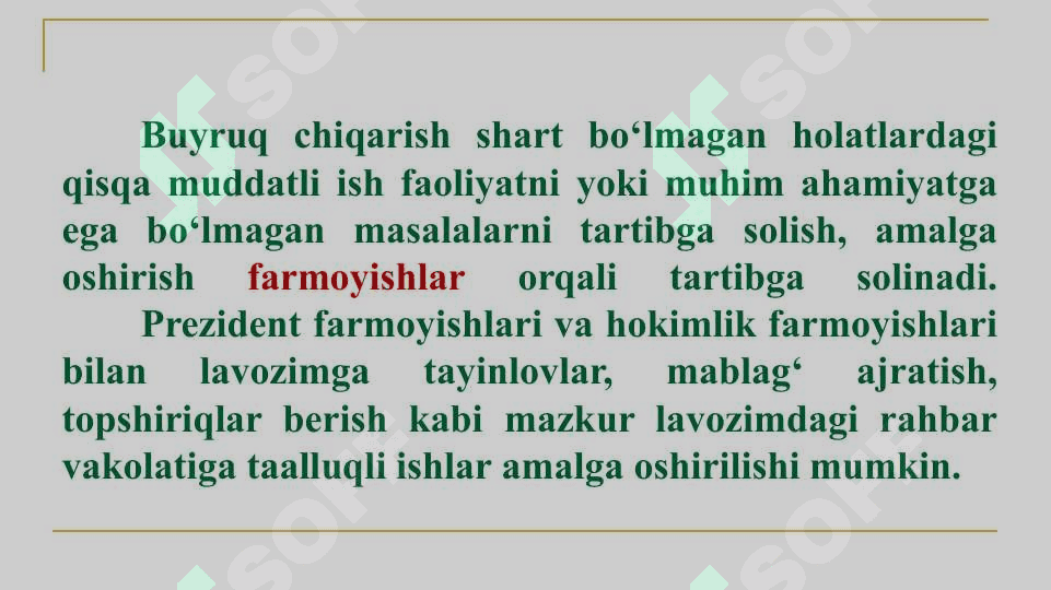 Farmoyish, ko'rsatma 4