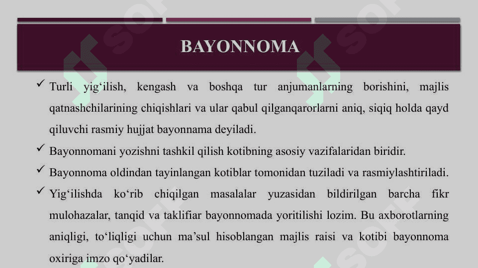 Ma'lumot-axborot hujjatlari, bayonnoma va undan ko'chirma, dalolatnoma, ma'lumotnoma 2