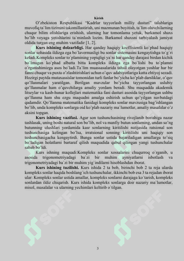 KOMPLEKS SONLAR VA ULAR USTIDA AMALLAR 3