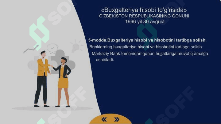 Banklarda buxgalteriya hisobining tashkiliy asoslari slayd 7