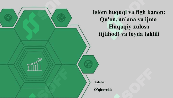 Islom huquqi va figh kanon Qu'on, an'ana va ijmo 2