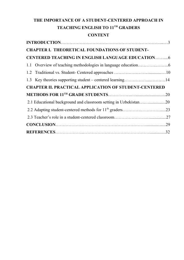 THE IMPORTANCE OF A STUDENT-CENTERED APPROACH IN TEACHING ENGLISH TO 11TH GRADERS