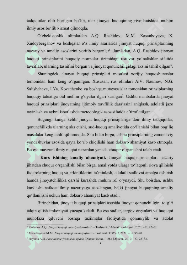 JINOYAT HUQUQI PRINSIPLARI TUSHUNCHASI  VA  TURLARI kurs ishi 3