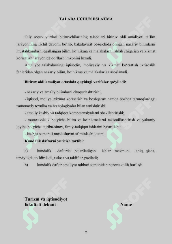 Amaliyot kundaligi 2