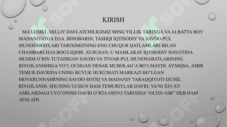 Amir temur va temuriylar davri savdo munosabatlari 2