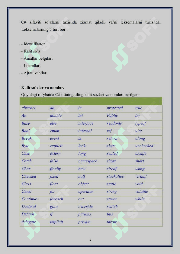 Berilgan matinni gaplarga, so`zlarga ajratish dasturi C#.docx 7