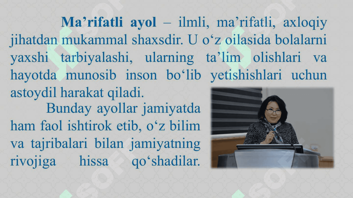 Ma’rifatli ayol 4