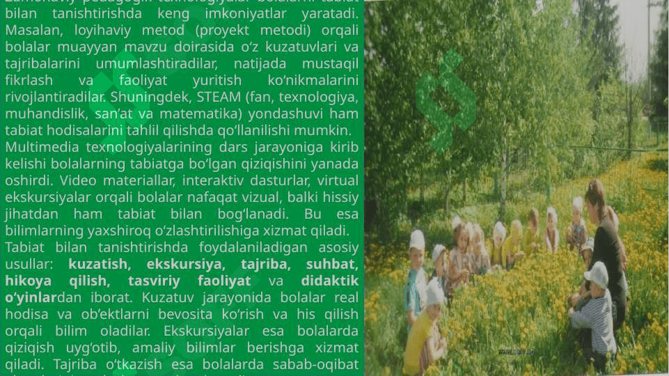 Bolalarni tabiat bilan tanishtirish maqsadi teXnalogyasi va usullari  t.pptx 3