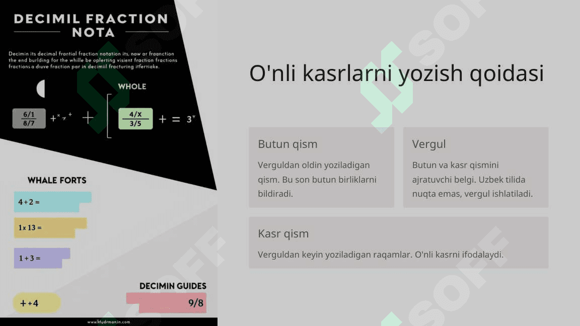 5-sinf Sonlarni bo'lishni kasr ko'rinishida ifodalash 6