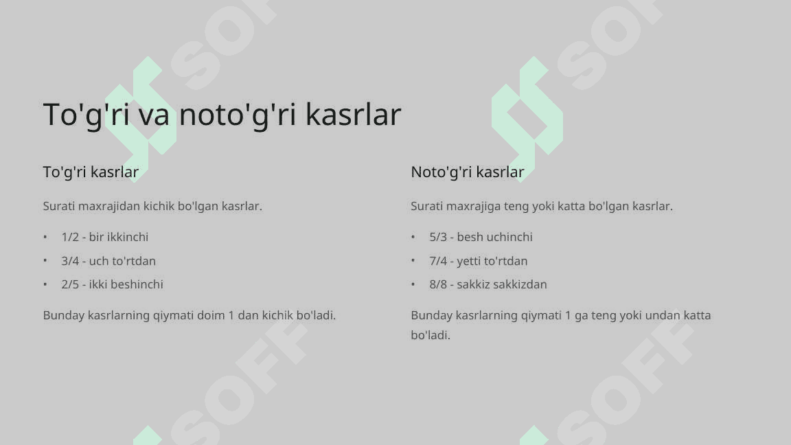 5-sinf Sonlarni bo'lishni kasr ko'rinishida ifodalash 8
