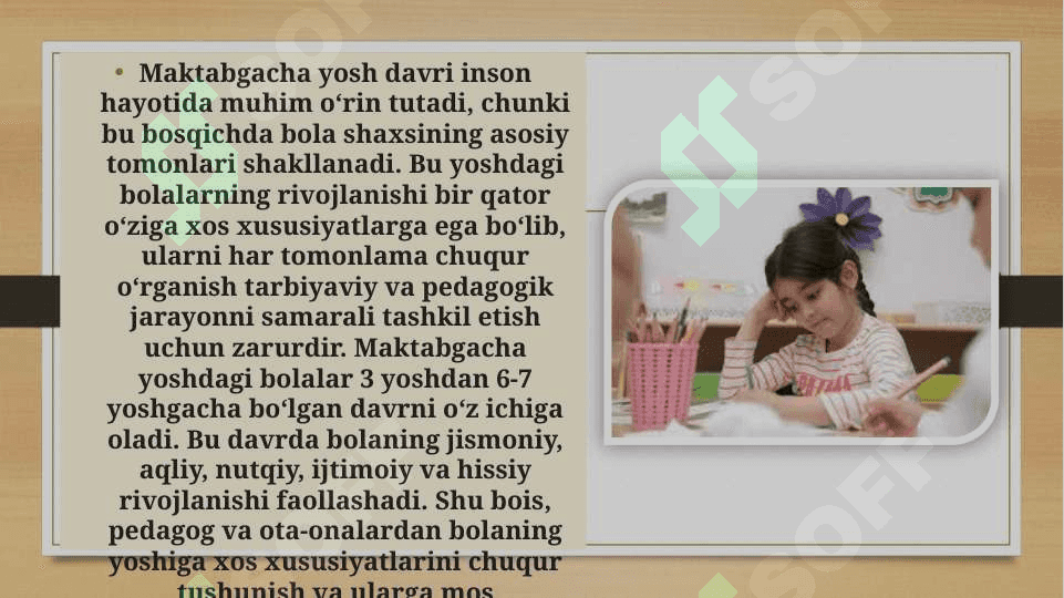 Maktabgacha yoshdagi bolalarning yosh xususiyatlari 2