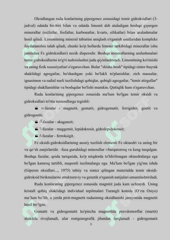 Oksidli va gidrooksidli minerallar 5