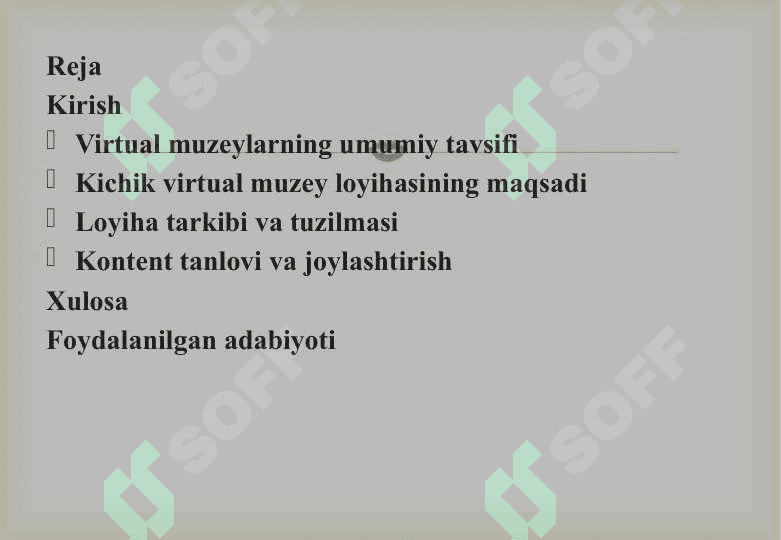 Kichik virtual muzey loyihasini shakllantirish 25 2