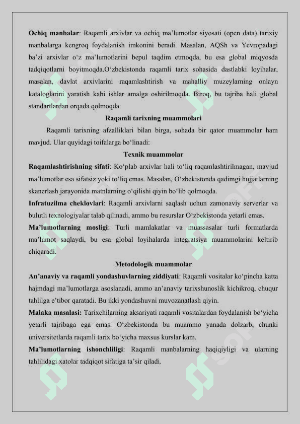 Raqamli tarix fanidan to‘plangan tajribani qayta ko‘rib chiqish. tezis 25 2
