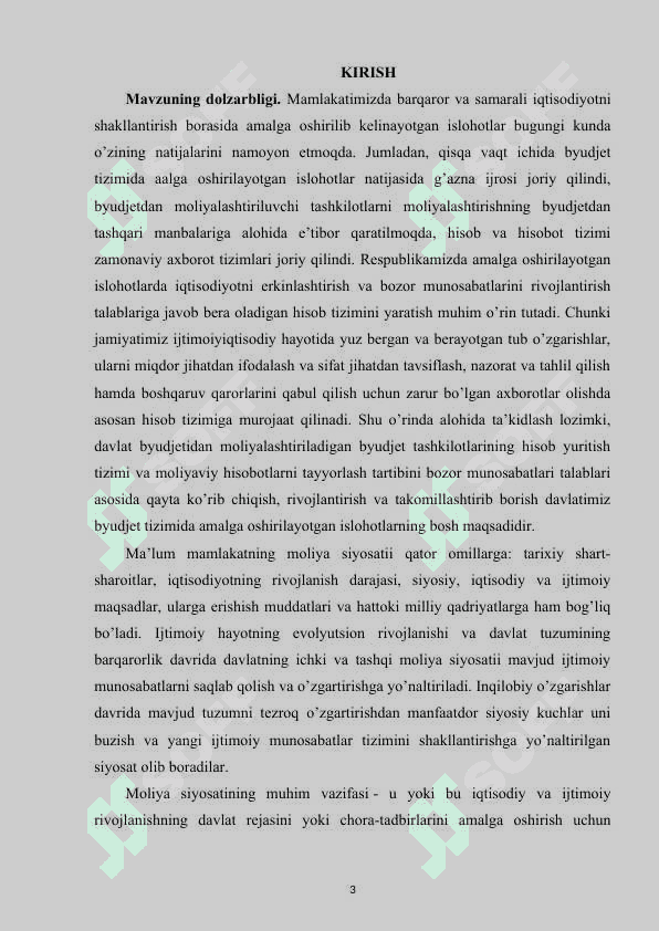 Byudjet jarayonini tashkil etishda o'zbekiston respublikasi moliya vazirligining o'rni va ahamiyati 2