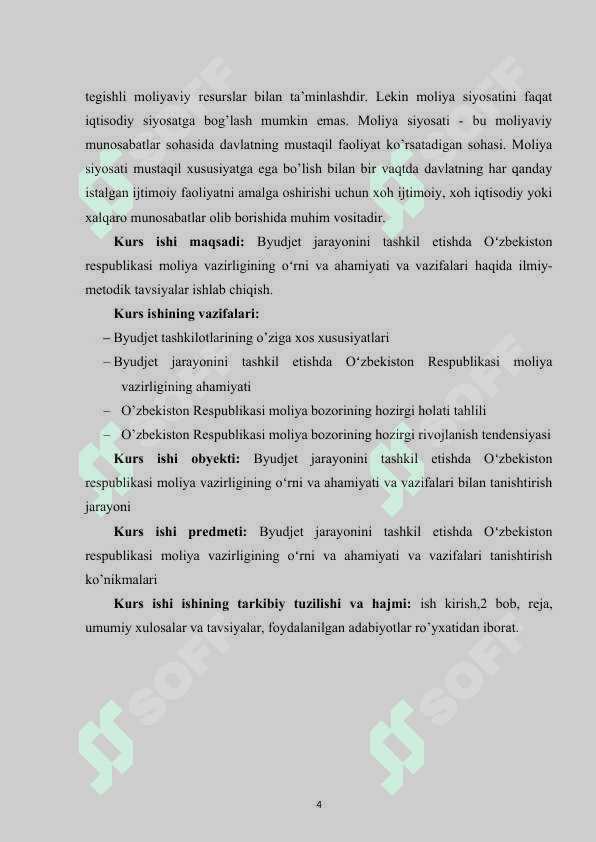 Byudjet jarayonini tashkil etishda o'zbekiston respublikasi moliya vazirligining o'rni va ahamiyati 3